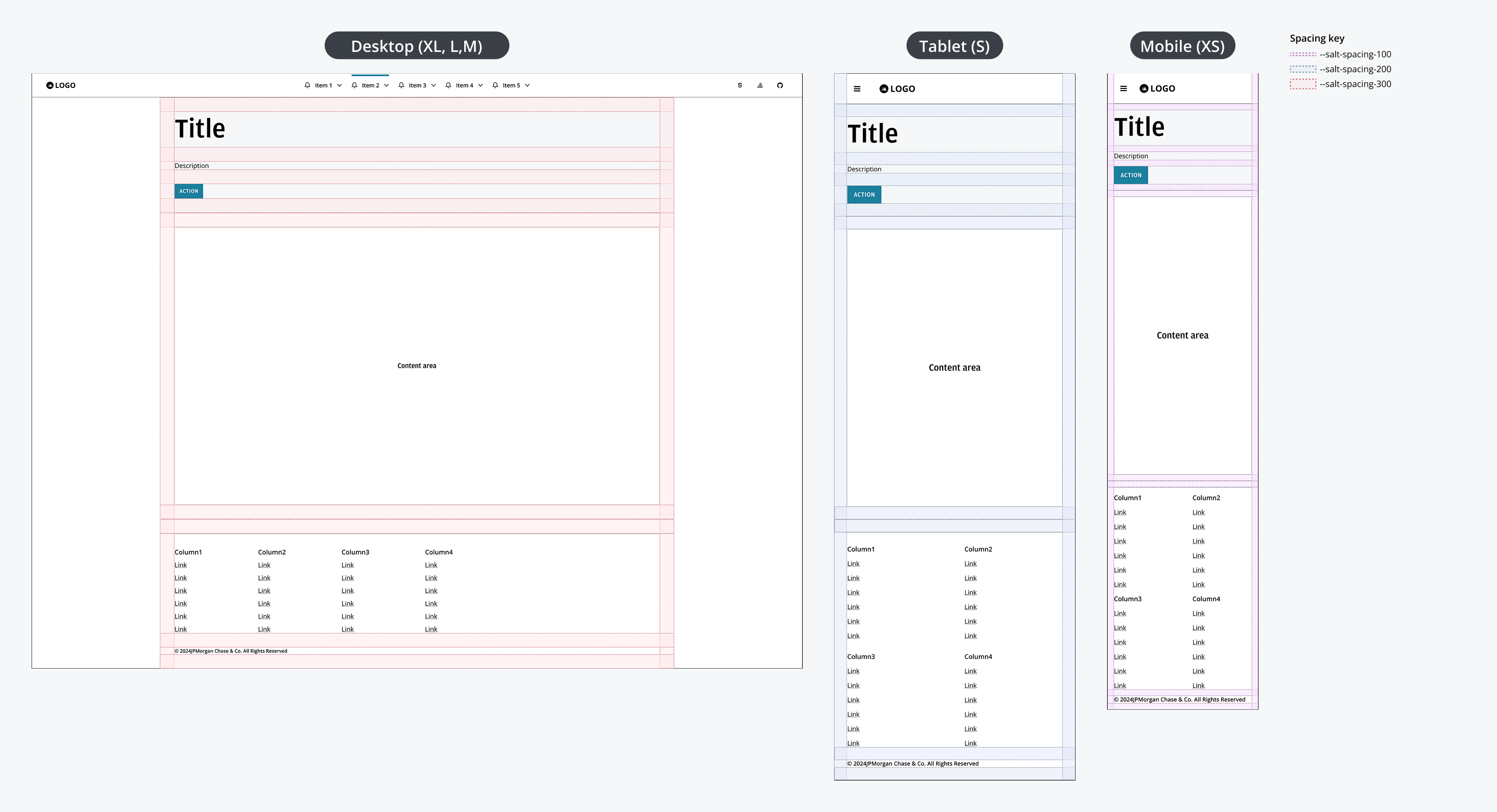 Example of adjusted typography and spacing for touch density devices.